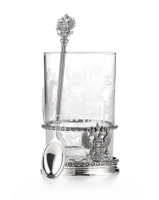 Подстаканник «Держава» из серебра с ложкой Подстаканник «Держава» из серебра с ложкой