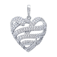 Подвеска из серебра с фианитами «Змея» Подвеска из серебра с фианитами «Змея»