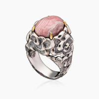 Кольцо из серебра с камнем родохрозит Кольцо из серебра с камнем родохрозит