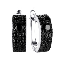 Серебряные серьги с шпинелью и фианитами