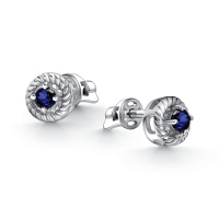 Серьги из серебра с сапфиром