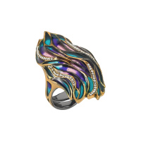 Кольцо из серебра с витражной эмалью Кольцо из серебра с витражной эмалью