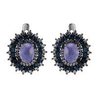 Серьги из серебра с сапфиром