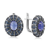 Серьги из серебра с сапфиром