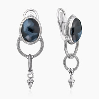Серьги из серебра с камнем петерсит Серьги из серебра с камнем петерсит