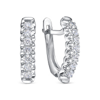 Серьги из серебра с фианитами Серьги из серебра с фианитами