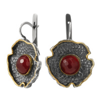 Серьги из серебра с гранатом Серьги из серебра с гранатом