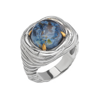 Кольцо из серебра «Полярная Завеса» с питерситом Кольцо из серебра «Полярная Завеса» с питерситом