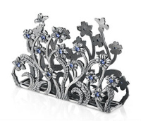 Серебряная салфетница «Незабудки»