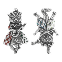 Серьги из серебра «Commedia dell'arte» кошка кот шут