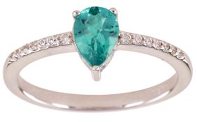 Кольцо из серебра с апатитом и фианитами