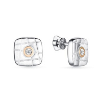 Серьги из серебра с бриллиантом Серьги из серебра с бриллиантом
