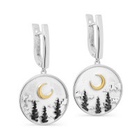 Серебряные серьги «Месяц»