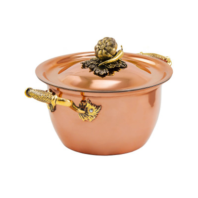 Медная кастрюля «Чеснок» с крышкой (2 л)
