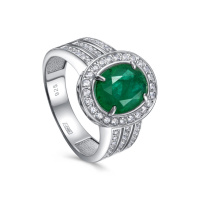 Кольцо из серебра с алпанитом и фианитами Кольцо из серебра с алпанитом и фианитами