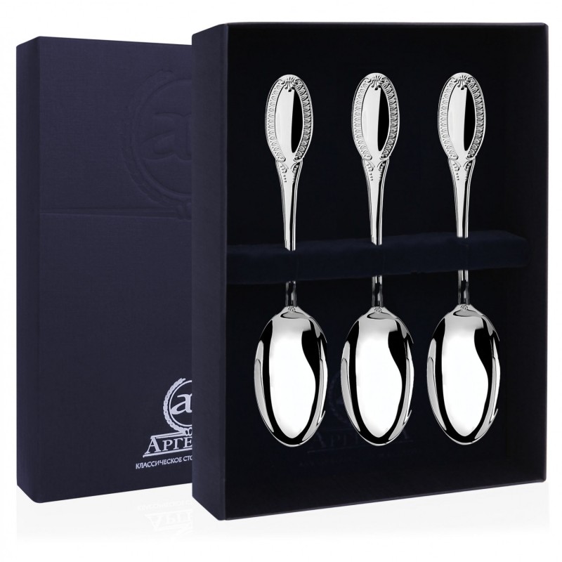 Серебряный набор «Император» 3 чайные ложки