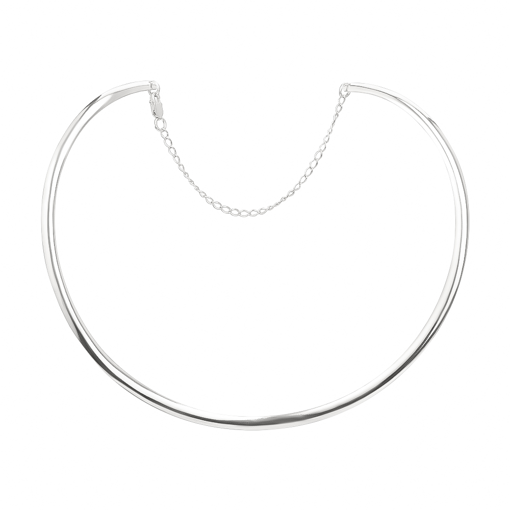 Серебряное колье Гривна ширина 14 см