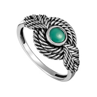 Серебряное кольцо с зеленым ониксом