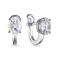 Серьги из серебра с горным хрусталем Серьги из серебра с горным хрусталем