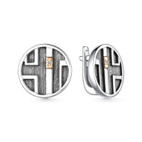 Серьги из серебра с бриллиантом