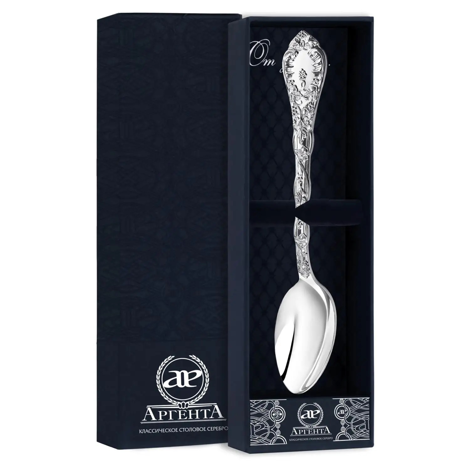 Ложка чайная «Виноградная лоза» серебро 925