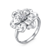 Кольцо из серебра с фианитами «Цветок» Кольцо из серебра с фианитами «Цветок»