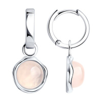 Серьги из серебра с розовым кварцем