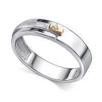 Кольцо из серебра с бриллиантом