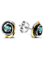 Серебряные серьги гвоздики с бирюзой
