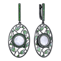 Серьги из серебра с перламутром и фианитами «Ноктюрн» Серьги из серебра с перламутром и фианитами «Ноктюрн»