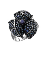 Серебряное кольцо с сапфиром «Виктория»