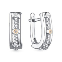 Серьги из серебра с бриллиантами