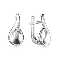 Серебряные серьги с бриллиантом Серебряные серьги с бриллиантом