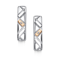 Серьги из серебра с позолотой и бриллиантами