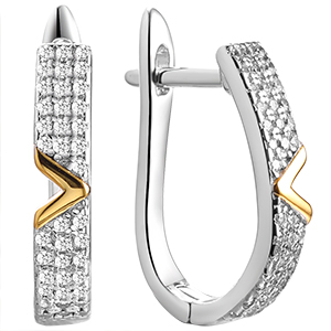 Серьги из серебра с фианитами