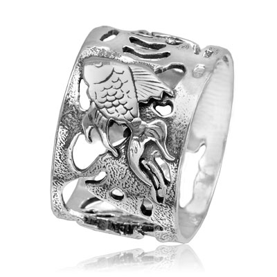 Кольцо из серебра «Рыбки»