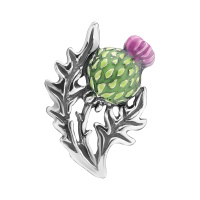 Подвеска из серебра «Чертополох» с эмалью