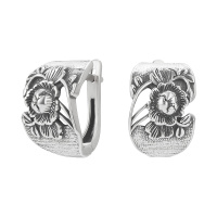 Серьги из серебра «Пион» Серьги из серебра «Пион»