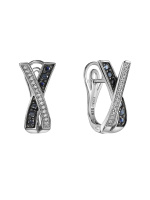 Серьги серебряные с сапфиром и фианитами «Флирт» Серьги серебряные с сапфиром и фианитами «Флирт»