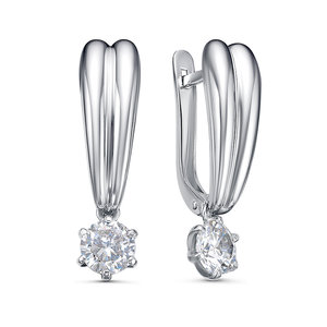 Серебряные серьги с фианитами