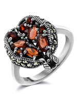 Серебряное кольцо ALEXANDRE VASSILIEV с гранатом и марказитами Swarovski