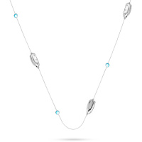 Серебряное колье с кубическим цирконием и ситаллом