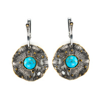 Серебряные серьги с бирюзой