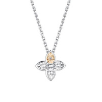 Серебряное колье с бриллиантом «Цветок» Серебряное колье с бриллиантом «Цветок»