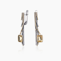 Серебряные серьги «Цитриновая Грация» Серебряные серьги «Цитриновая Грация»