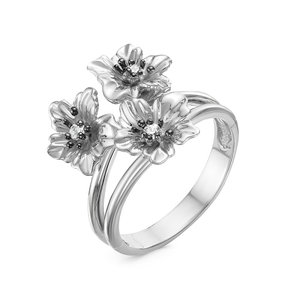 Серебряное кольцо «Букет Сакуры»