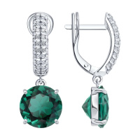 Серьги из серебра с кварцами и фианитами Серьги из серебра с кварцами и фианитами