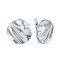 Серьги из серебра 925 с эффектом мятого металла Серьги из серебра 925 с эффектом мятого металла