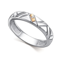 Кольцо из серебра с позолотой и бриллиантами Кольцо из серебра с позолотой и бриллиантами