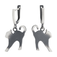 Серебряные серьги «Кот»
